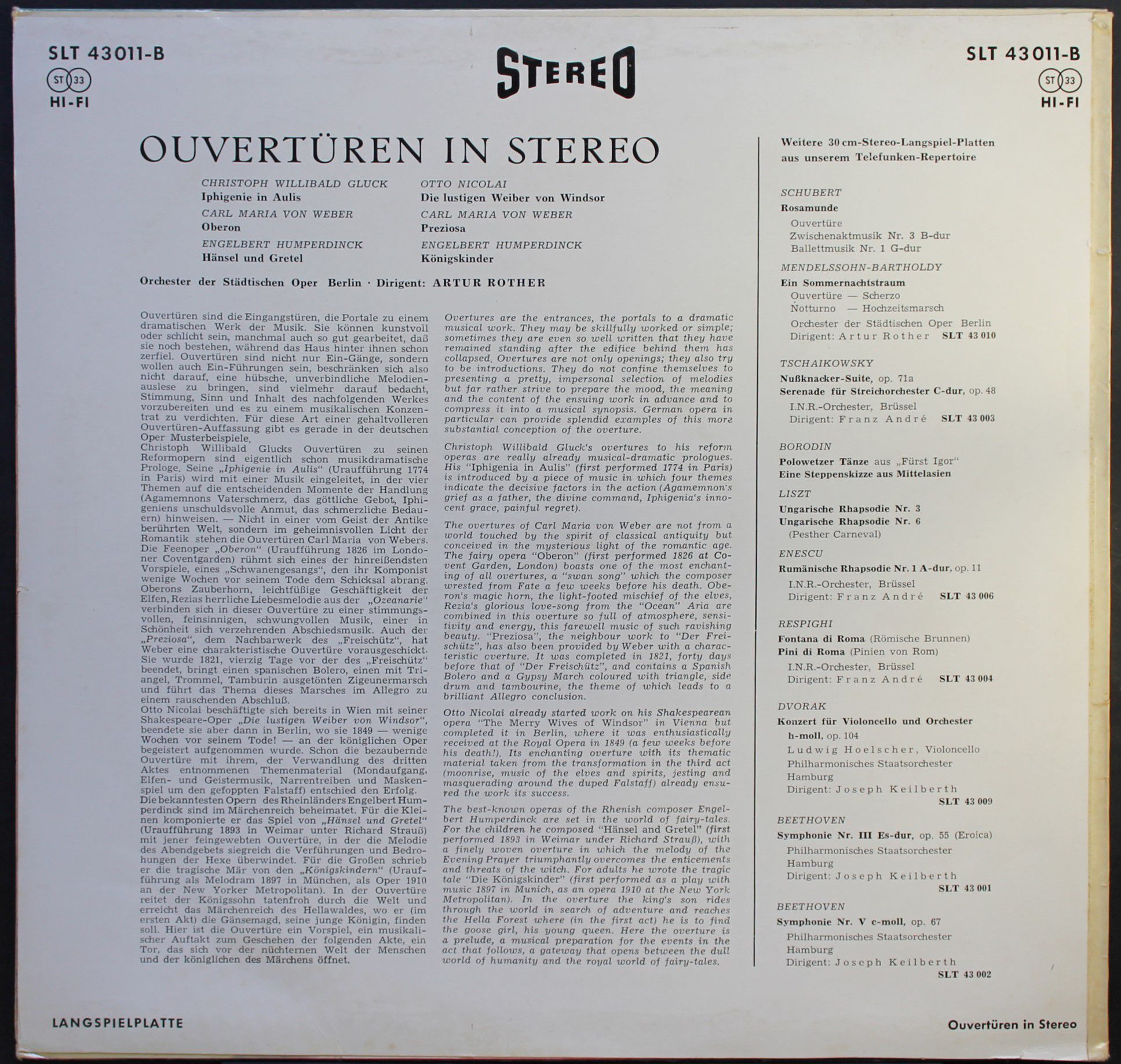 Telefunken SLT 43011-B - Christoph Willibald Gluck, Carl Maria v - Image 3