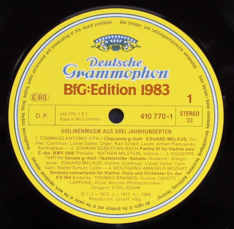 Deutsche Grammophon 410 770-1 - Various - BfG:Edition 1983 - Vio - Image 2