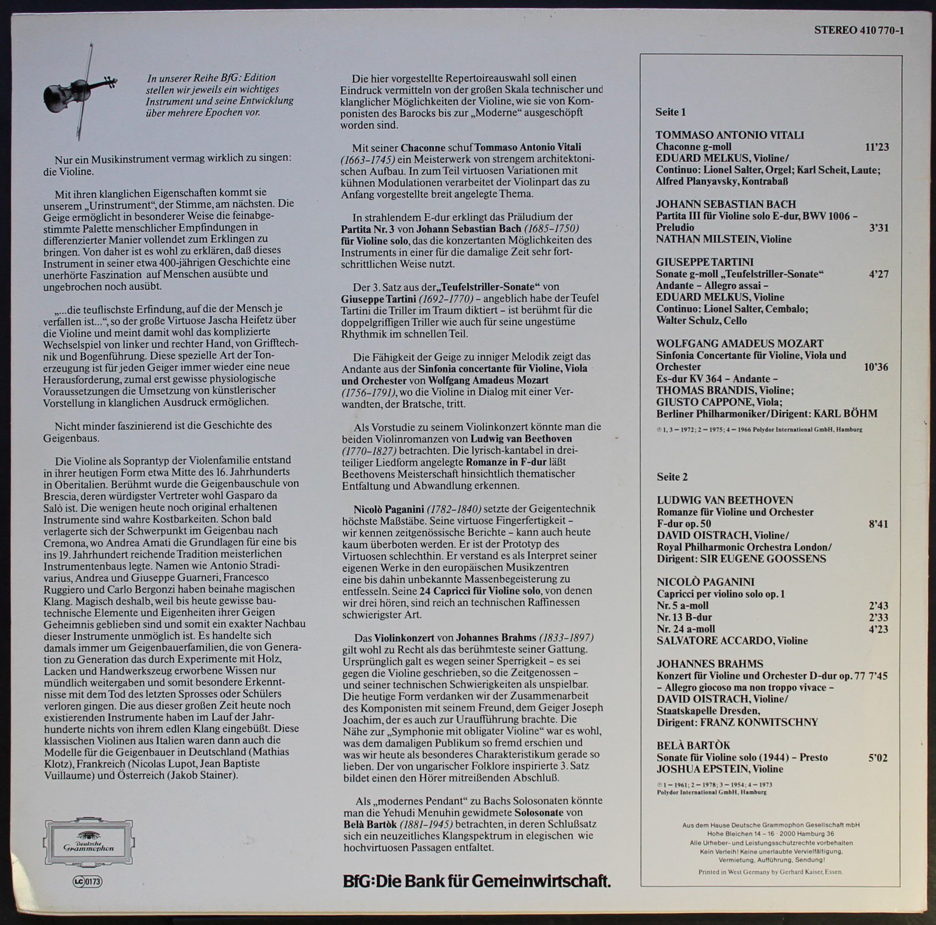 Deutsche Grammophon 410 770-1 - Various - BfG:Edition 1983 - Vio - Image 3