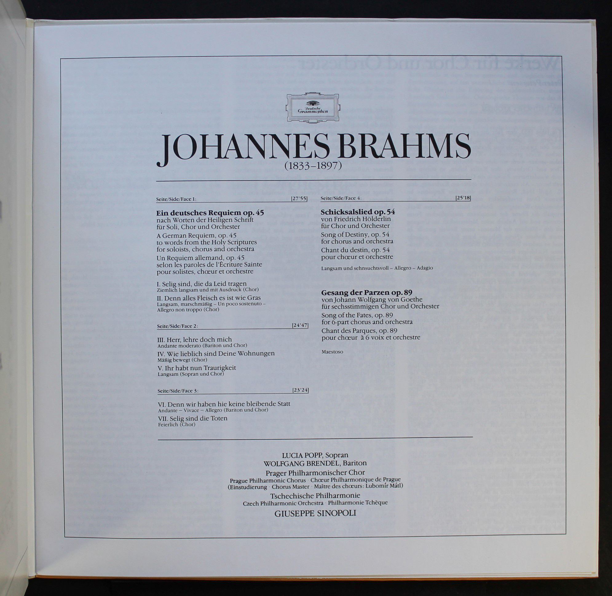 Deutsche Grammophon 410 697-1 - Johannes Brahms, Lucia Popp, Wol - Image 6