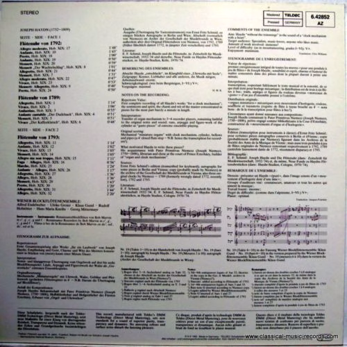 Telefunken 6.42852 - Joseph Haydn, Wiener Blockflötenensemble - - Image 2