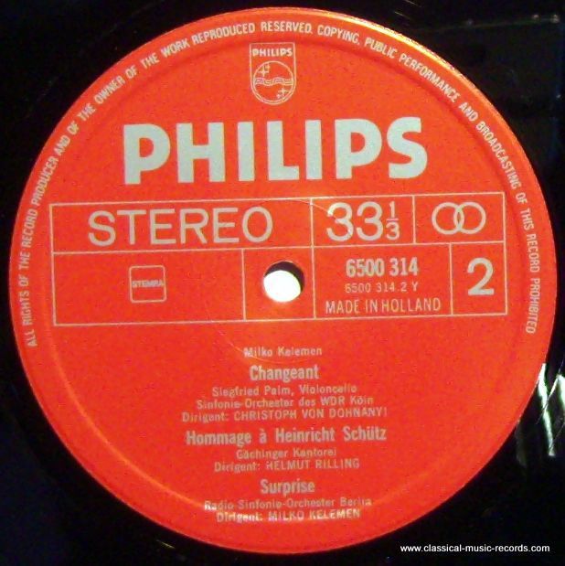 Philips 6500 314 - Milko Kelemen - Composé / Floréal / Changeant - Image 3
