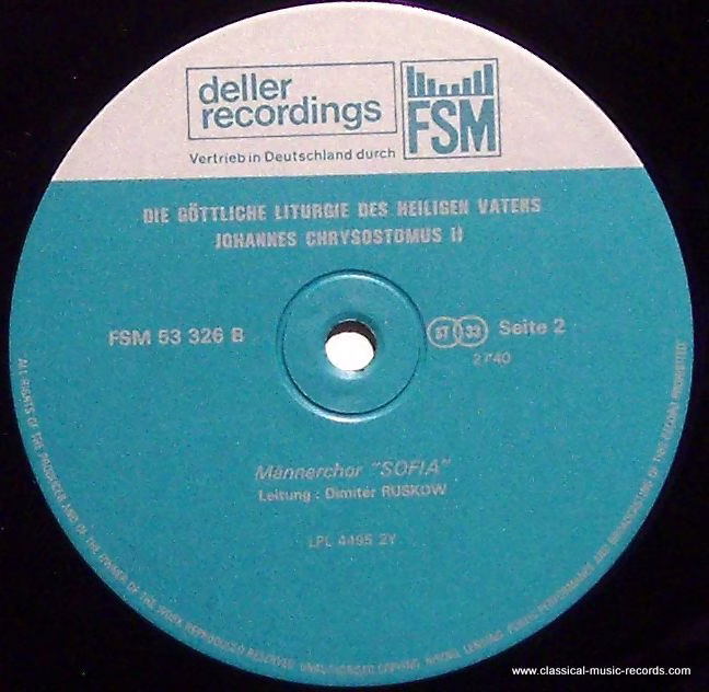 Deller Recordings 53 326 - Staatlicher Männerchor Sofia, Dimitre - Image 2