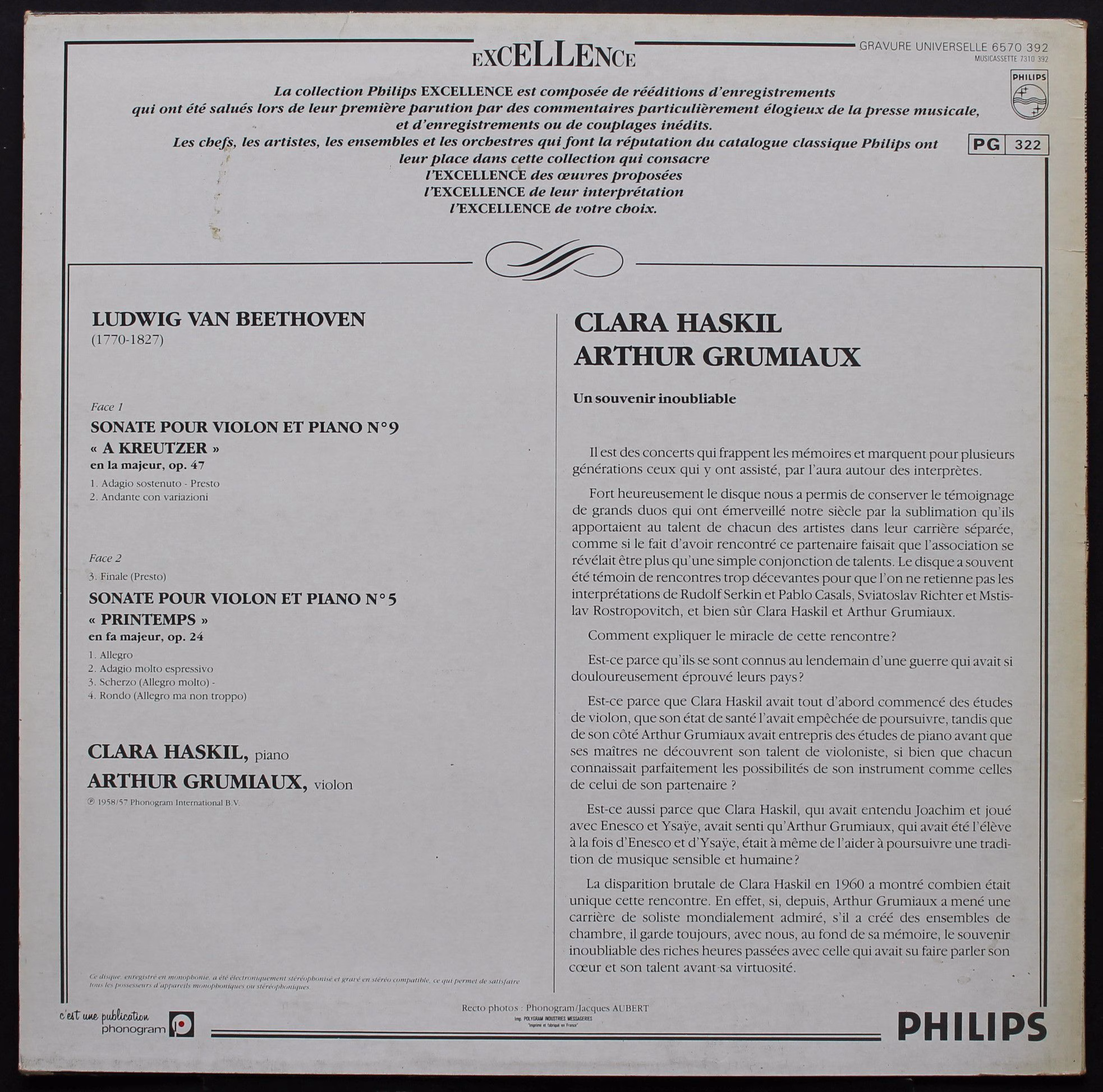 Philips 6570 392 - Ludwig van Beethoven, Clara Haskil, Arthur Gr - Image 2