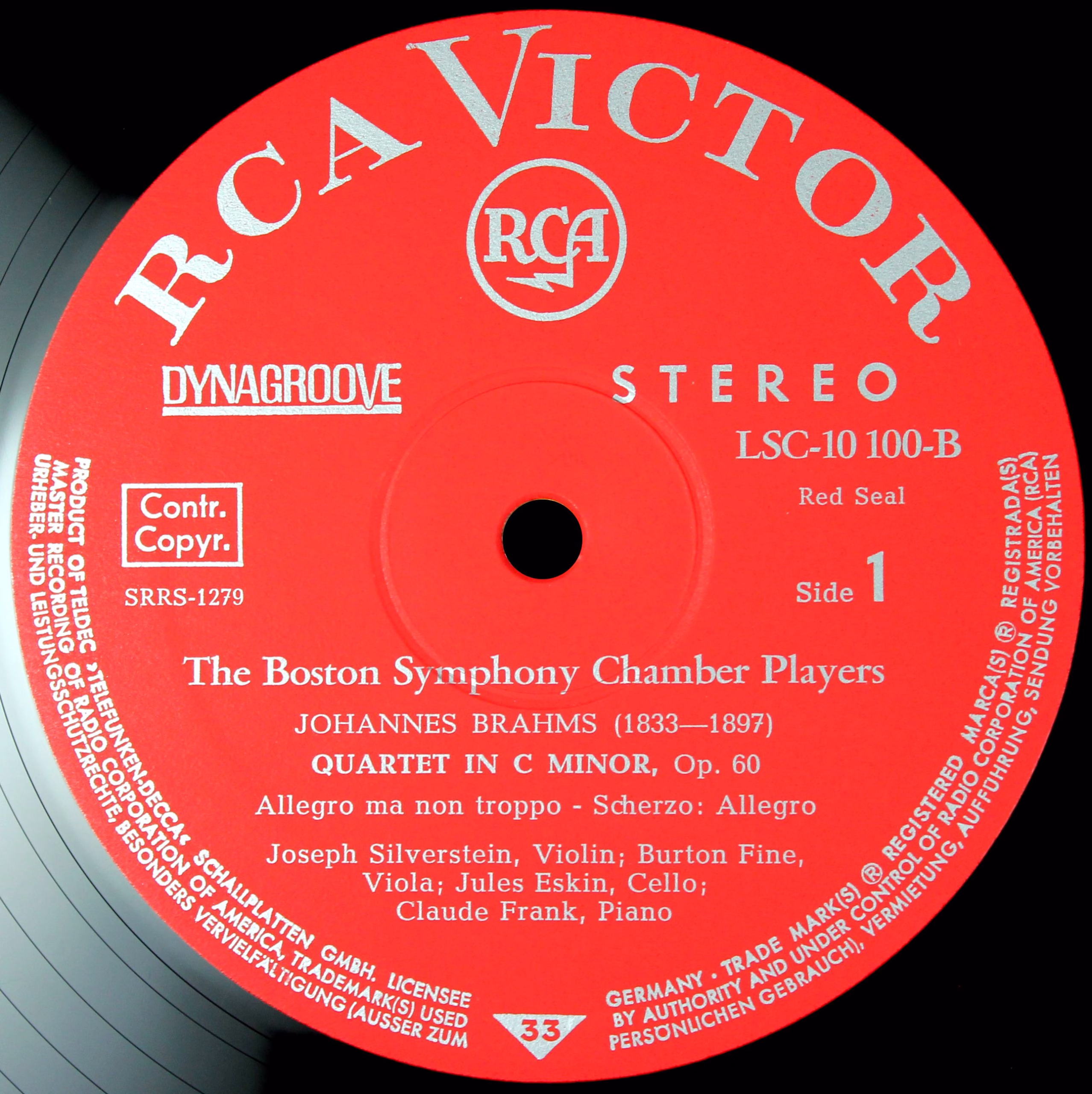 RCA Victor LSC-10 100-B - Johannes Brahms, Boston Symphony Chamb - Image 3