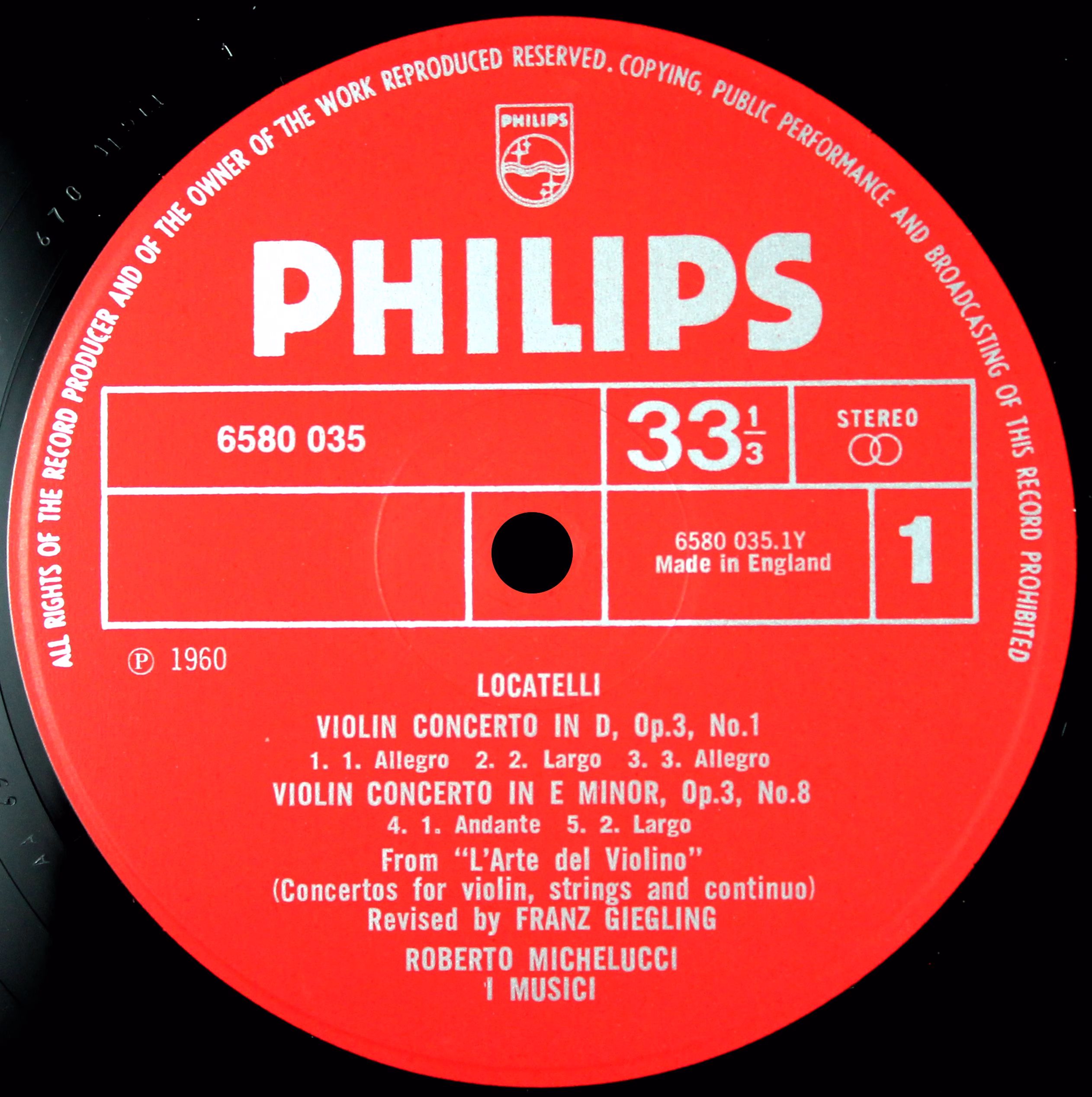 Philips 6580 035 - Pietro Antonio Locatelli, I Musici, Roberto M - Image 3