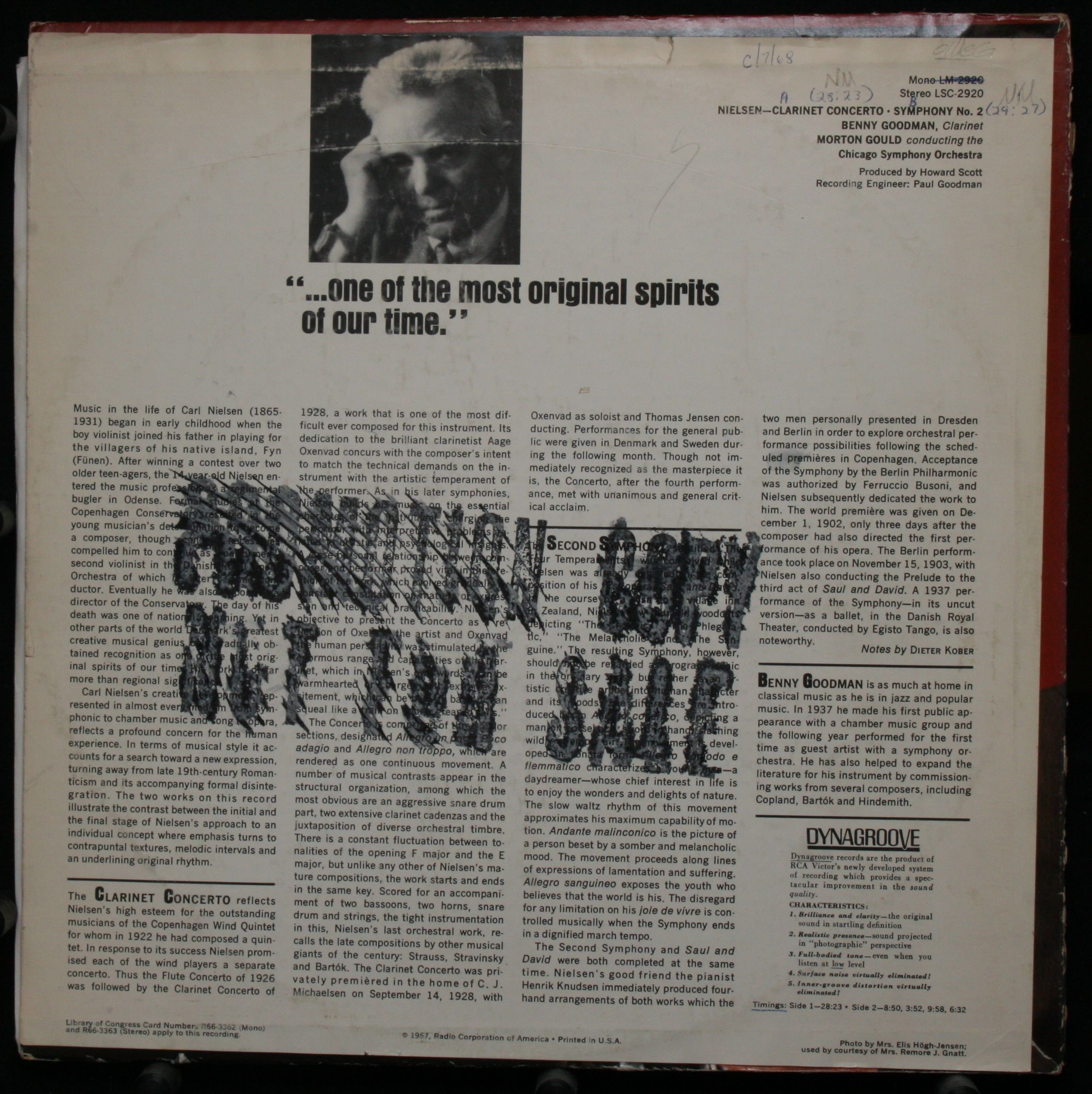 RCA Victor Red Seal LSC-2920 - Carl Nielsen, Benny Goodman, Mort - Image 2