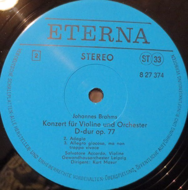 Eterna 8 27 374 - Johannes Brahms, Salvatore Accardo, Gewandhaus - Image 4