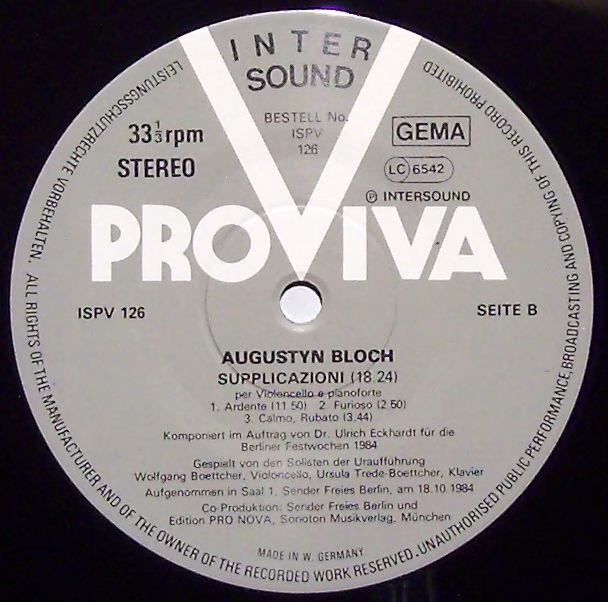 Pro Viva ISPV 126 - Augustyn Bloch, Junge Deutsche Philharmonie, - Image 3