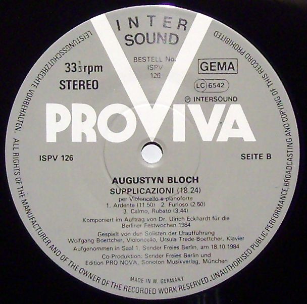 Pro Viva ISPV 126 - Augustyn Bloch, Junge Deutsche Philharmonie, - Image 3