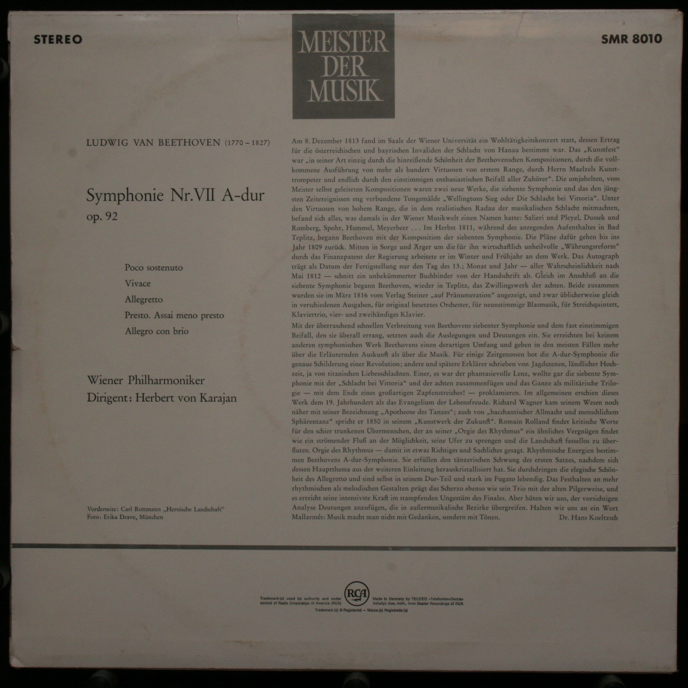 RCA Victor SMR 8010 - Ludwig van Beethoven, Wiener Philharmonike - Image 2