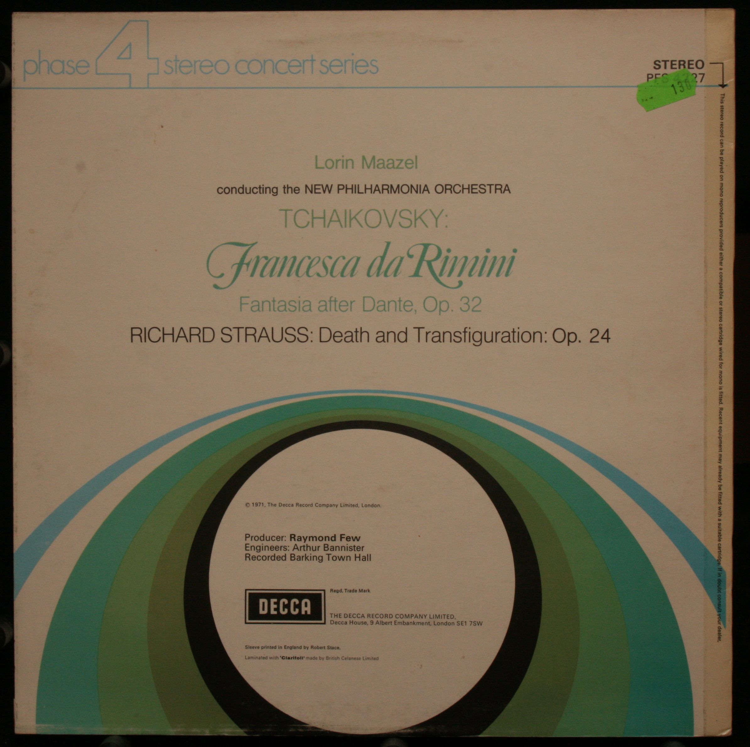 DECCA PFS 4227 - Richard Strauss, Pyotr Ilyich Tchaikovsky, Lori - Image 2