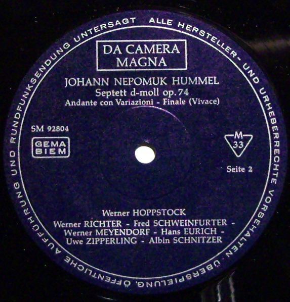 Da Camera Magna SM 92 804 - Johann Nepomuk Hummel, Werner Hoppst - Image 3