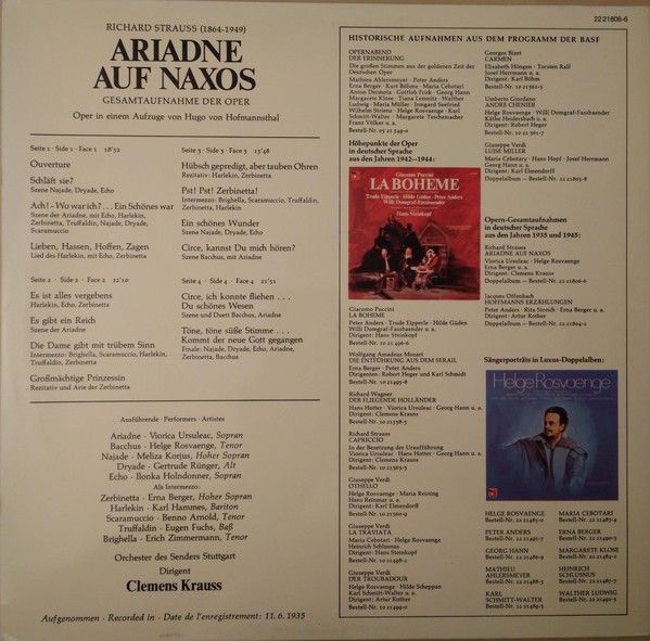 BASF 22 21806-6 - Richard Strauss, Viorica Ursuleac, Helge Roswa - Image 4
