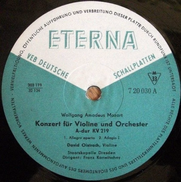 Eterna 7 20 030 - David Oistrach, Wolfgang Amadeus Mozart, Staat - Image 3