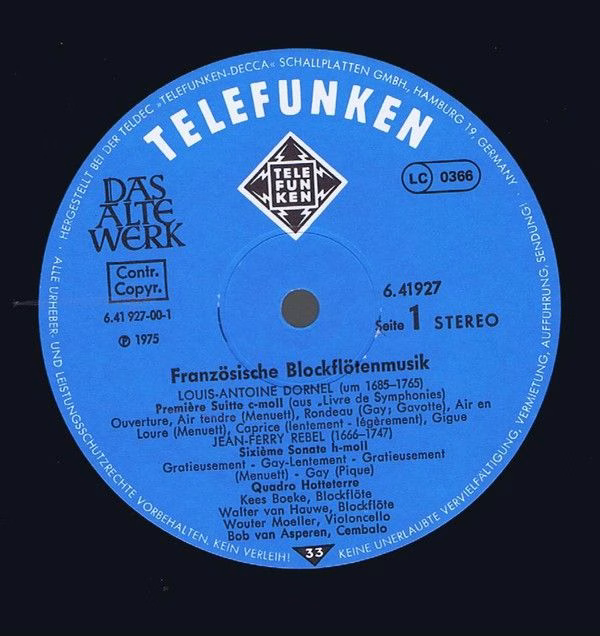Telefunken 6.41927 AW - Quadro Hotteterre - Französische Blockfl - Image 4