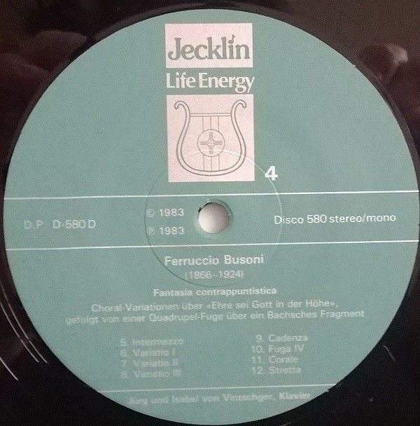 Jecklin-Disco 579/80 - Ferruccio Busoni, Jürg von Vintschger, Is - Image 8