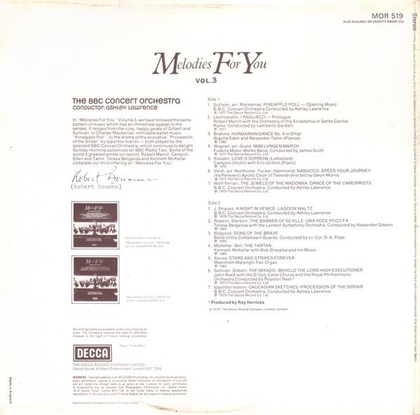 DECCA MOR 519 - Various - Melodies For You Vol.3 - Image 2