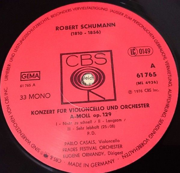CBS 61 765 - Robert Schumann, Johann Sebastian Bach, Joseph Hayd - Image 5