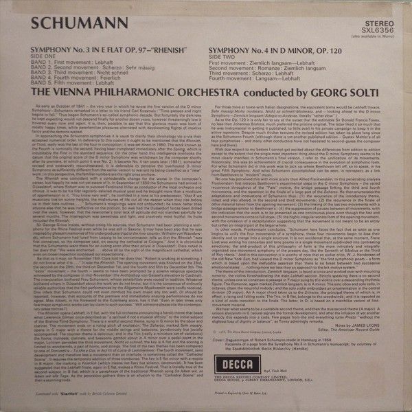 DECCA SXL 6356 - Robert Schumann, Wiener Philharmoniker, Georg S - Image 2