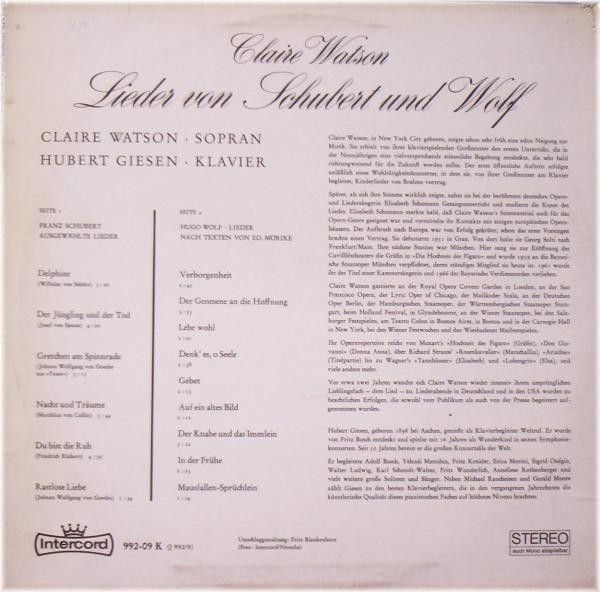 Intercord 992-09 K (J 992/9) - Claire Watson, Hubert Giesen - Li - Image 2