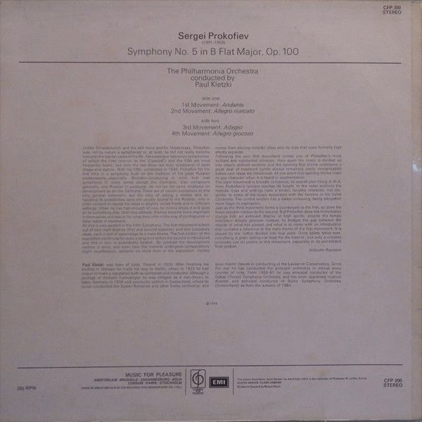 Classics For Pleasure CFP 200 - Paul Kletzki, Philharmonia Orche - Image 2