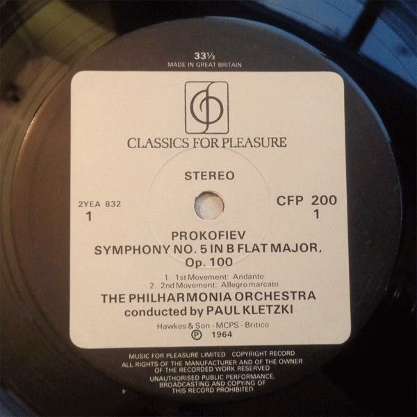 Classics For Pleasure CFP 200 - Paul Kletzki, Philharmonia Orche - Image 3