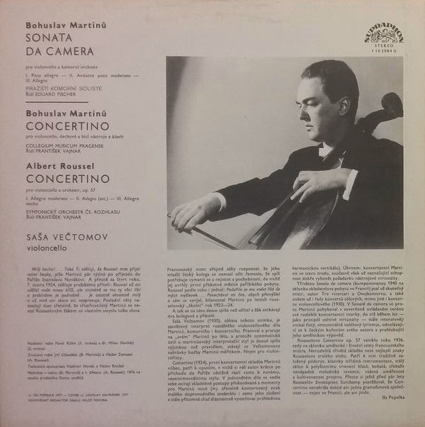 Supraphon 1 10 2084 - Albert Roussel, Bohuslav Martinů - Concert - Image 2
