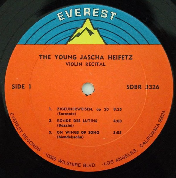 Everest 3326 - Jascha Heifetz - The Young Jascha Heifetz Violin - Image 3