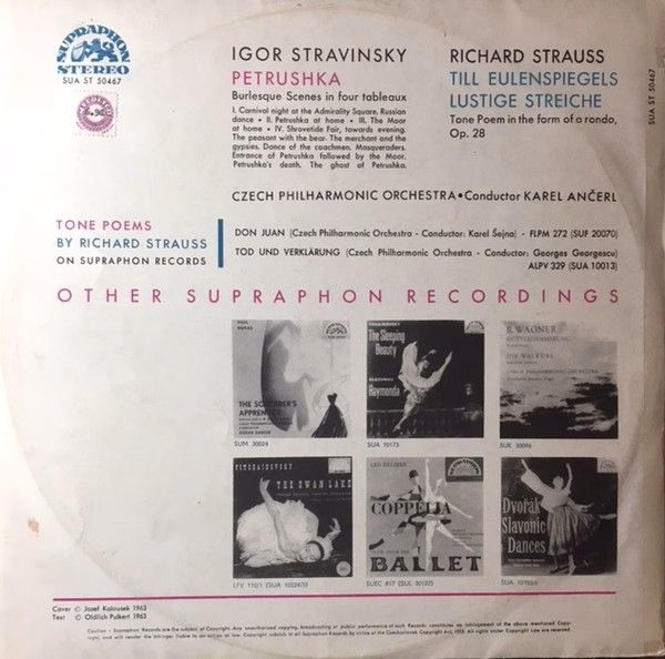 Supraphon SUA ST 50467 - Igor Stravinsky, Richard Strauss, Karel - Image 3