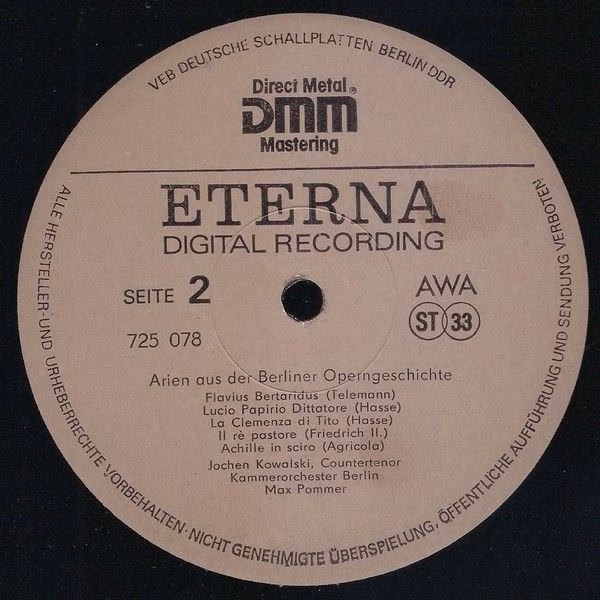 Eterna 725 078 - Jochen Kowalski - Arien Aus Der Berliner Operng - Image 3