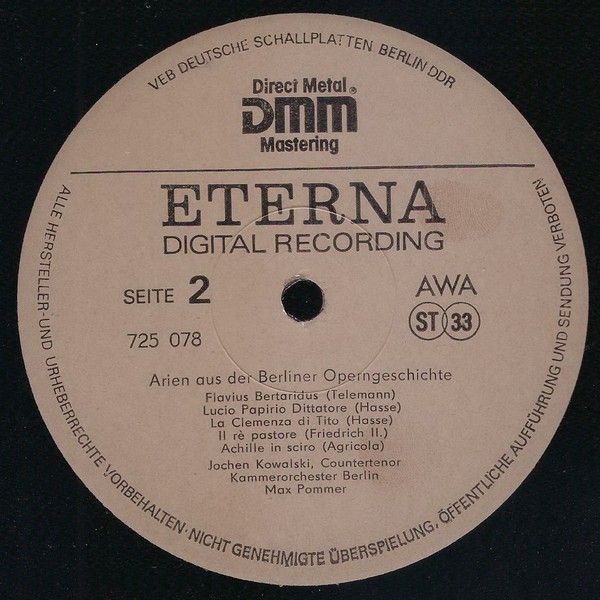 Eterna 725 078 - Jochen Kowalski - Arien Aus Der Berliner Operng - Image 3