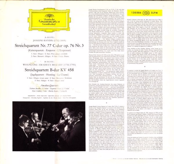 Deutsche Grammophon 138 886 SLPM - Joseph Haydn, Wolfgang Amadeu - Image 2