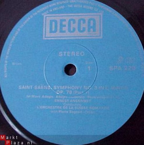 DECCA SPA 228 - Camille Saint-Saëns, L'Orchestre De La Suisse Ro - Image 2