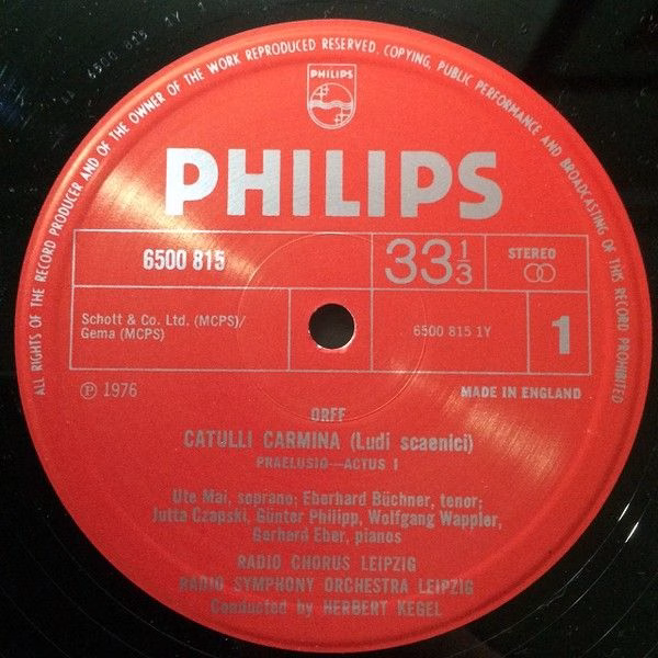 Philips 6500 815 - Carl Orff, Rundfunkchor Leipzig, Rundfunk-Sin - Image 4