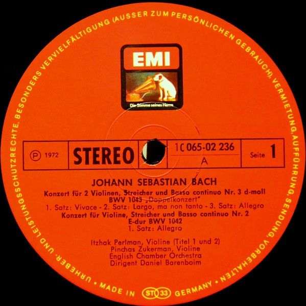 His Master's Voice 1C 065-02 236 - Daniel Barenboim, Itzhak Perl - Image 3