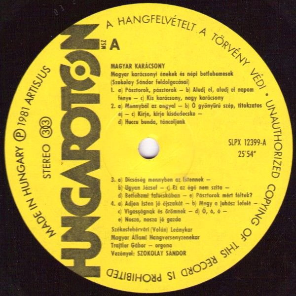 Hungaroton SLPX 12399 - Sándor Szokolay - Magyar Karácsony - Image 2