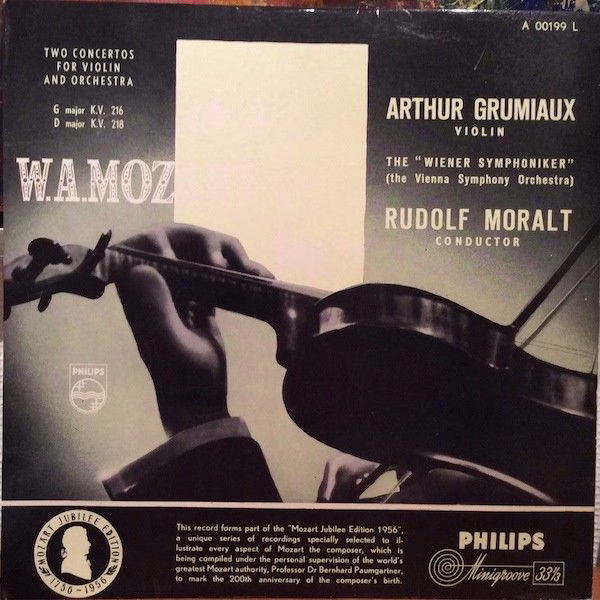 Philips A 00199 L - Wolfgang Amadeus Mozart, Arthur Grumiaux, Ru