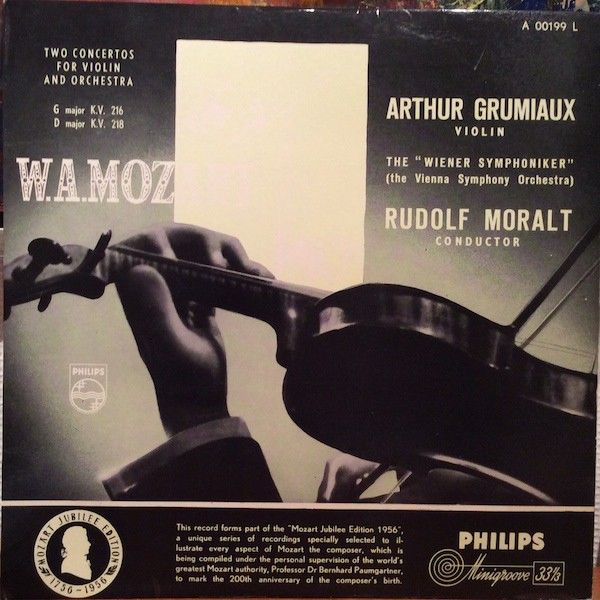 Philips A 00199 L - Wolfgang Amadeus Mozart, Arthur Grumiaux, Ru