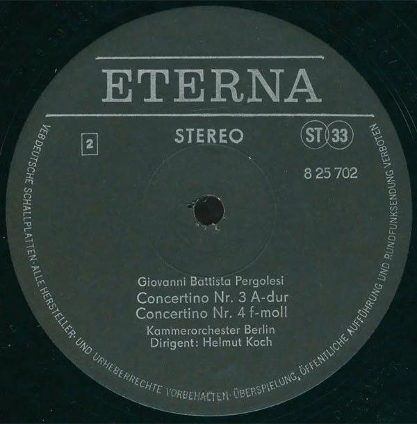 Eterna 8 25 702-703 - Giovanni Battista Pergolesi, Helmut Koch, - Image 3