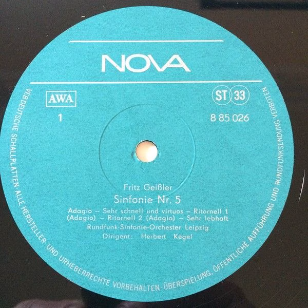 Nova 8 85 026 - Fritz Geißler, Ruth Zechlin - Sinfonie Nr. 5 / K - Image 4