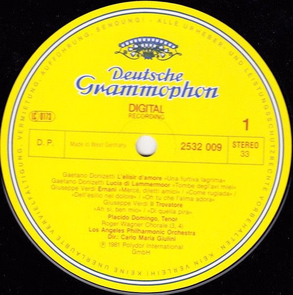 Deutsche Grammophon 2532 009 - Placido Domingo, Carlo Maria Giul - Image 3
