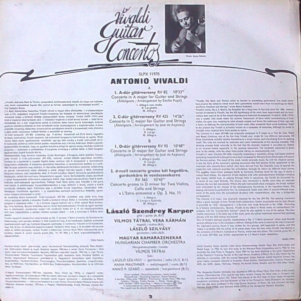 Hungaroton SLPX 11970 - Antonio Vivaldi, László Szendrey Karper, - Image 2