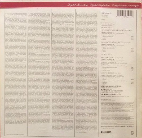Philips 420 203-1 - Joseph Haydn, Johann Nepomuk Hummel, Johann - Image 2