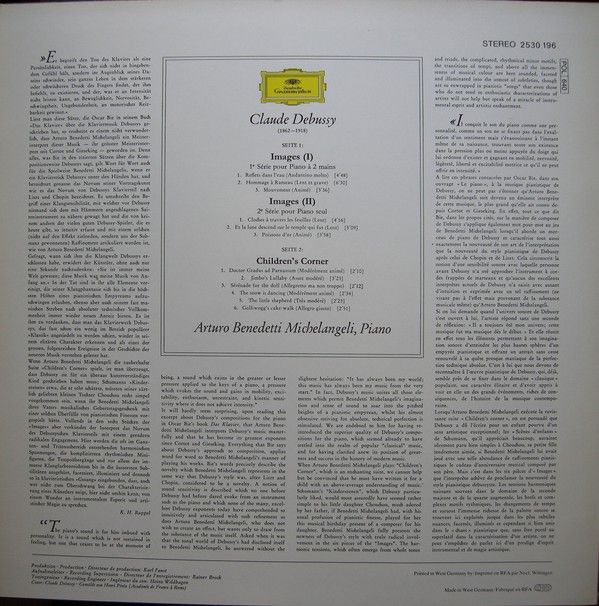 Deutsche Grammophon 2530 196 - Arturo Benedetti Michelangeli, Cl - Image 2