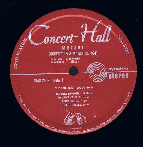 Concert Hall SMS-2459 - Wolfgang Amadeus Mozart, Quatuor Pascal - Image 3