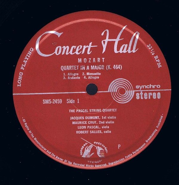 Concert Hall SMS-2459 - Wolfgang Amadeus Mozart, Quatuor Pascal - Image 3