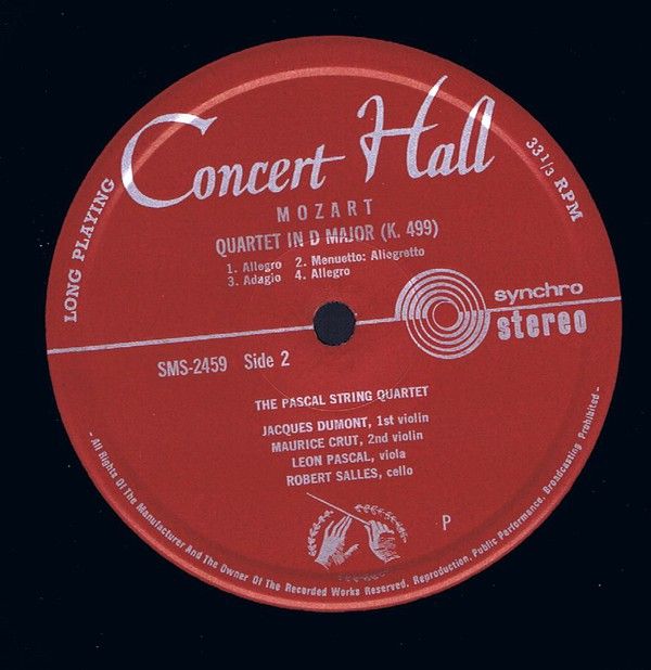 Concert Hall SMS-2459 - Wolfgang Amadeus Mozart, Quatuor Pascal - Image 4