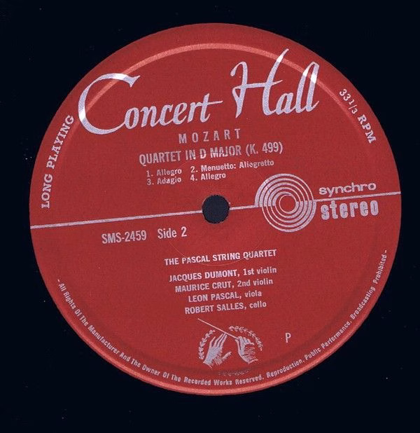 Concert Hall SMS-2459 - Wolfgang Amadeus Mozart, Quatuor Pascal - Image 4