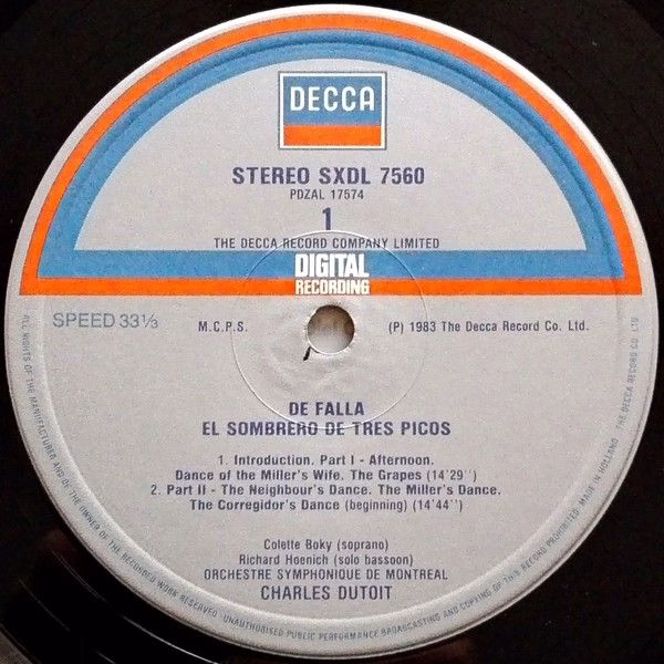 DECCA SXDL 7560 - Manuel De Falla, Colette Boky, Huguette Touran - Image 5